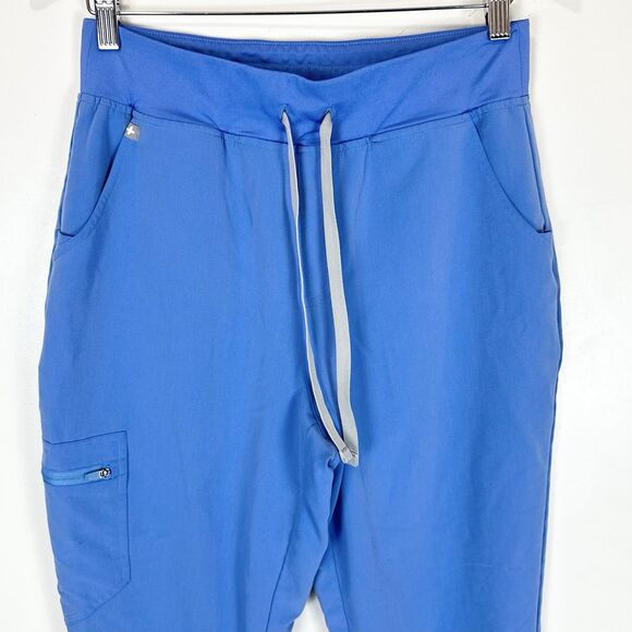 FIGS Zamora High Rise Jogger – Size M Ceil Blue Medical Scrub Pants, Stretch - Picture 2 of 8